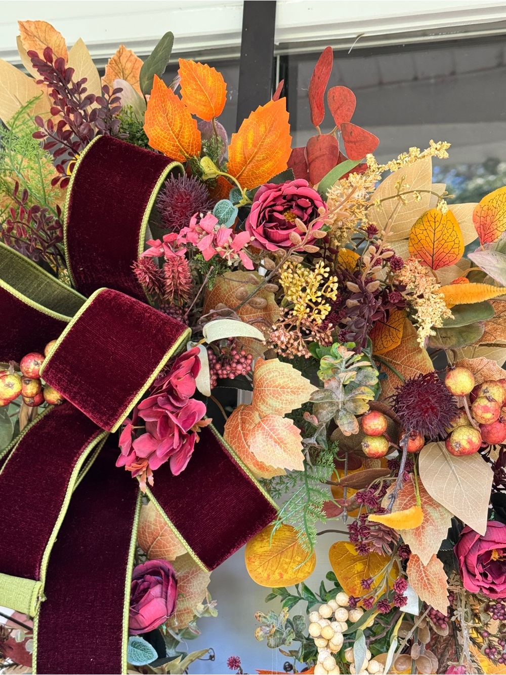 Burgundy Velvet & Autumn Wreath - Picture 3 of 8